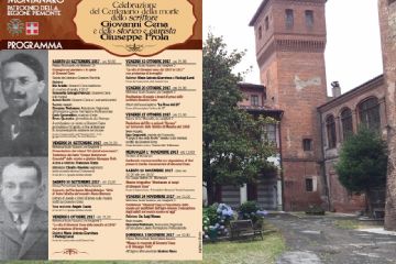 CENTENARIO DELLA MORTE DELLO SCRITTORE GIOVANNI CENA E DELLO STORICO E GIURISTA GIUSEPPE FROLA.